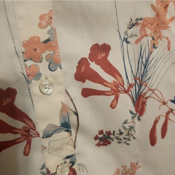 Coldwater Creek Wildflower Button Up Long Sleeve Cotton Blouse, Plus Size 18 - Picture 5 of 7